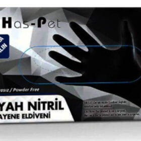 Haspet Siyah Nitril Eldiveni L