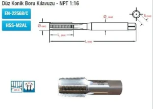 Maier Düz Kanal Boru Kılavuzu 1/2 14 mm