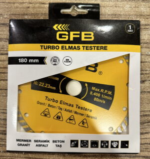 Gfb Turbo Kanallı Elmas Testere 180 mm