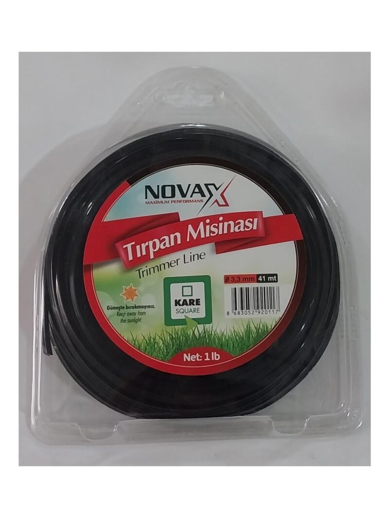 Novax Tırpan Misina Kare 3.3 mm 41 Mt. - Siyah