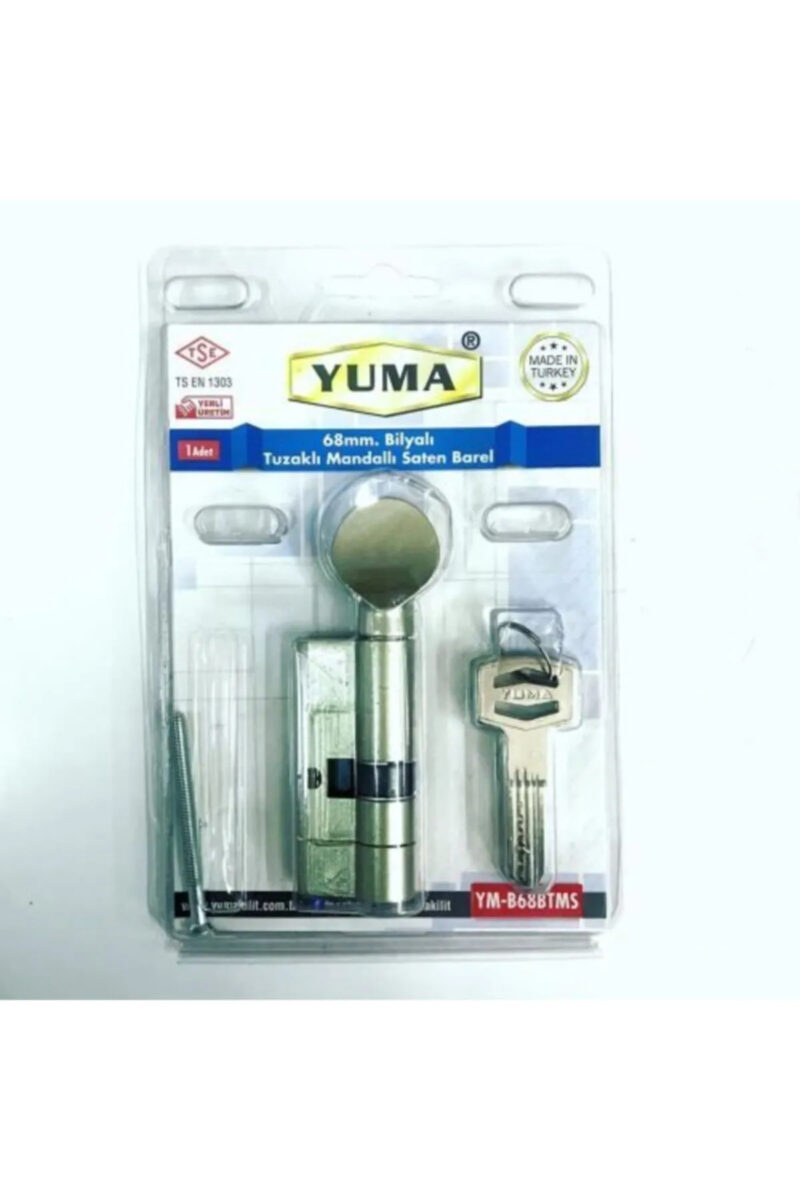Yuma Bilyalı Tuzaklı Mandallı Saten Çelik Kapı Kilit Bareli