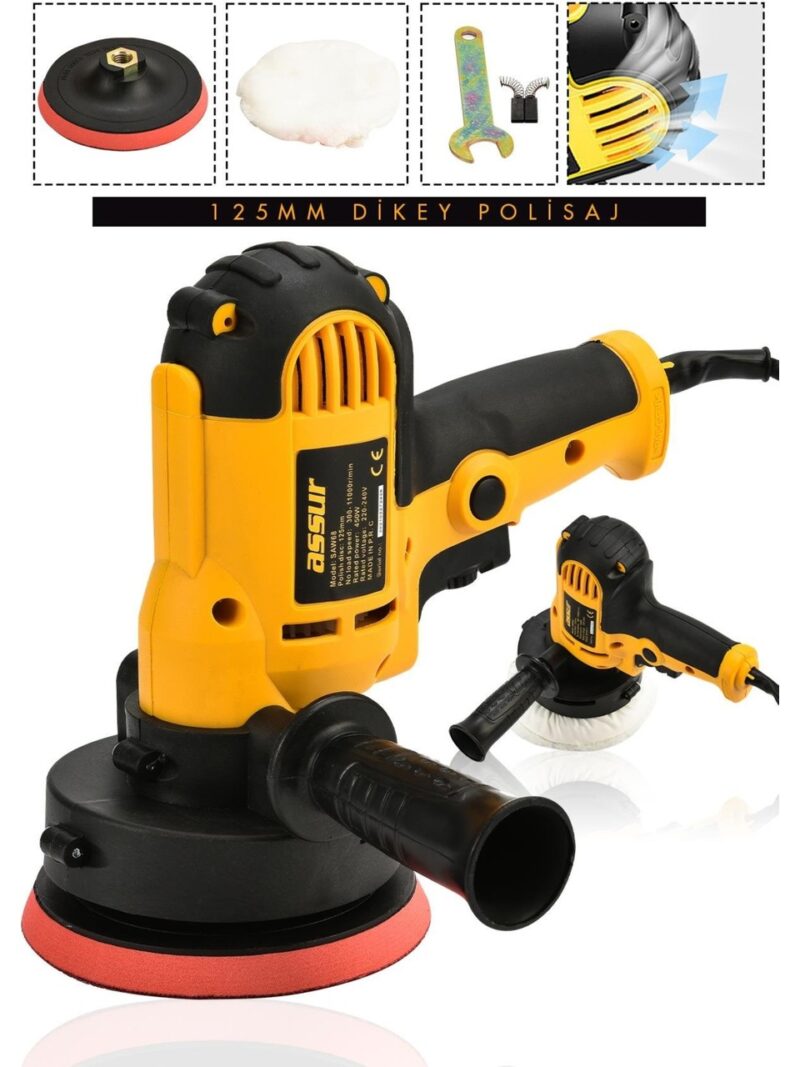 Assur 450W Elektrikli 125MM Dikey Polisaj Zımpara Makinesi