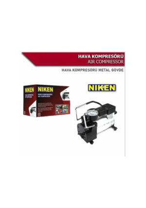 Niken Araç Oto Hava Kompresörü Metal Gövdeli Gri 12v