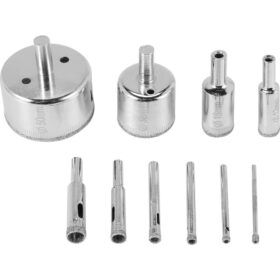 10 Adet Elmas Delik Testere 3-50MM Matkap Ucu Testere Seti Kiremit Seramik Mermer Cam Kesici (