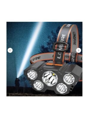 Usb Şarjlı 150w Ultra Güçlü Led Şarjlı 5 Led 5x Cree Led Kafa Feneri Avcı Feneri