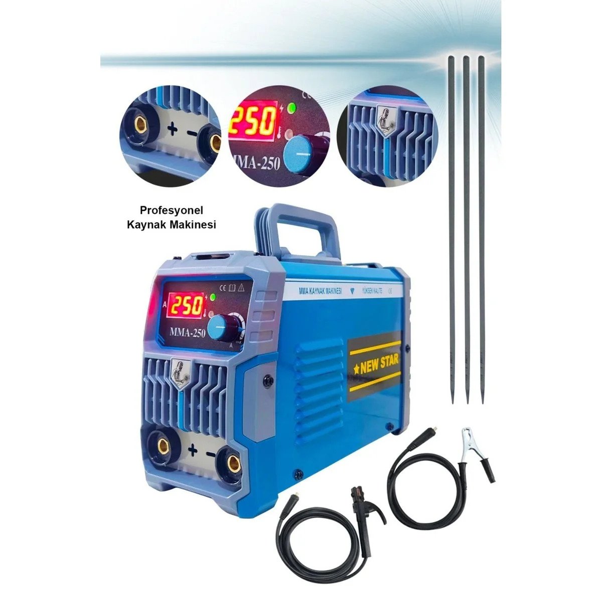 Newstar Inverter Dijital Göstergeli Kaynak Makinası 250i Amper